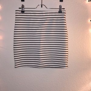 Forever 21 Black and White Striped Mini SkIrt